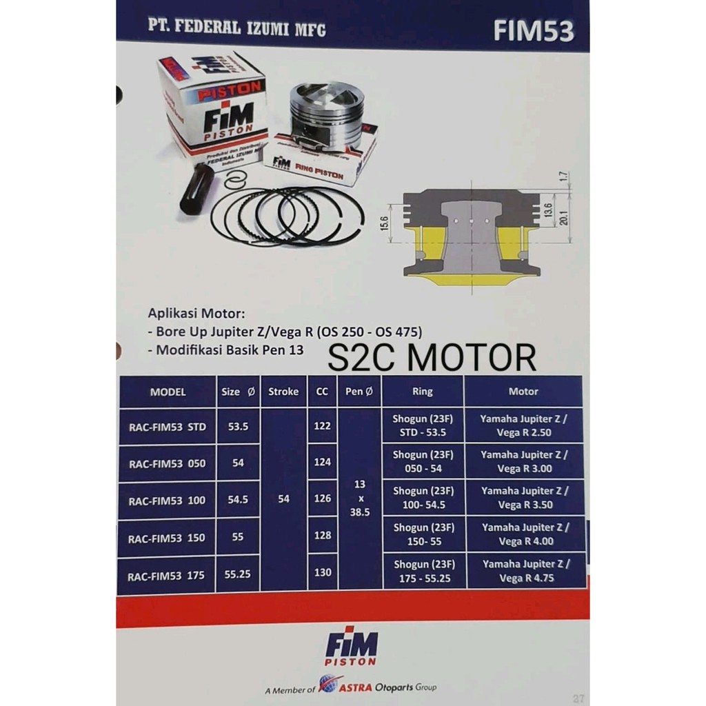 Piston kit Jupiter XB