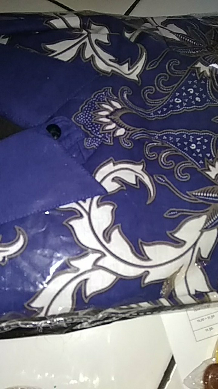 Semira Navy Kemeja Batik Pria Full Furing Katun Primisima