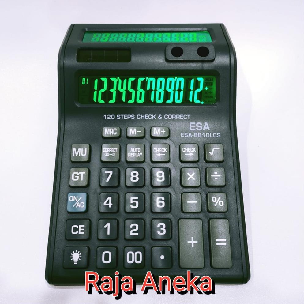 

[KODE PRODUK 6PTEM6459] Kalkulator Layar Lcd Led menyala Calculator Besar Esa 8810 12 digit cek ulang 2 layar bolak balik