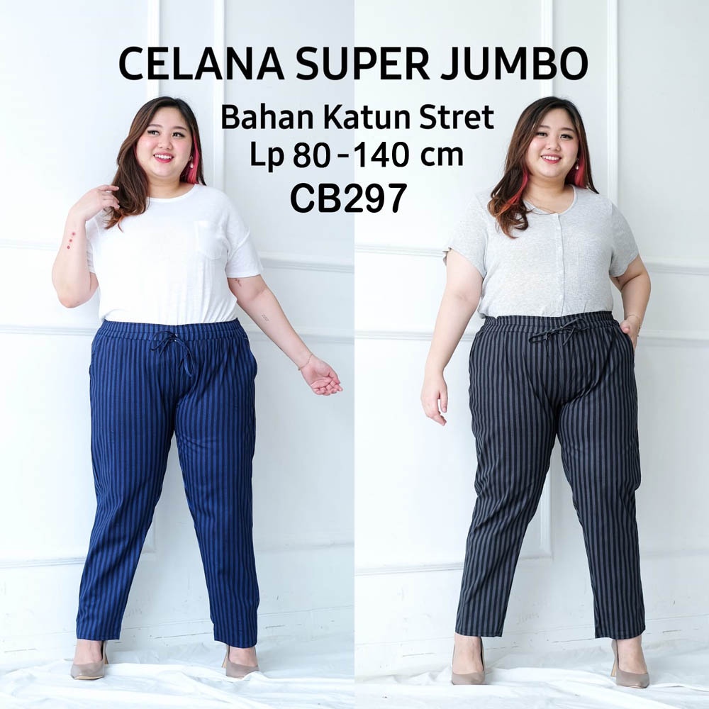 BIGCLO - (COD) LP 80-140cm Celana Bahan Jumbo CB Celana Panjang Wanita Bigsize