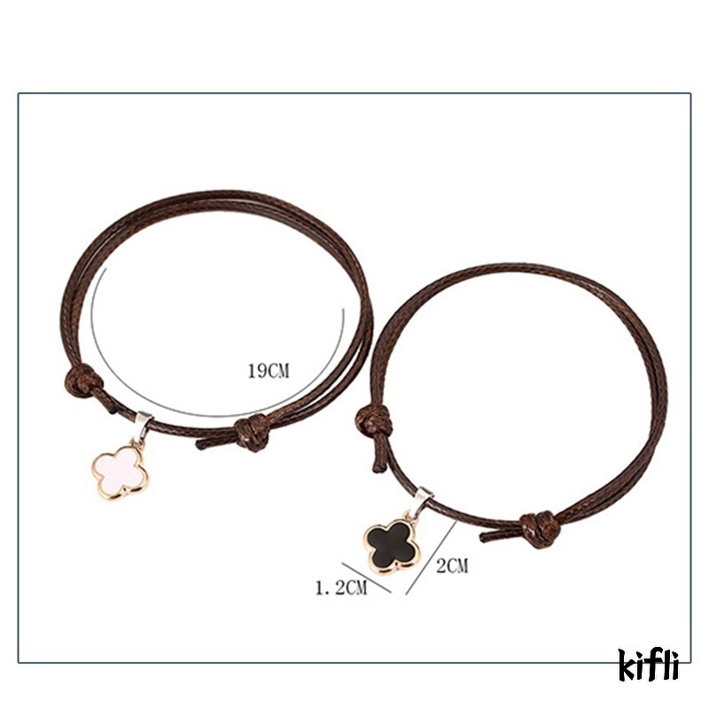 2 Pcs/1 Set,Perhiasan Indah Sederhana,Gelang Fashion,Semanggi Warna Polos,Gelang Wanita