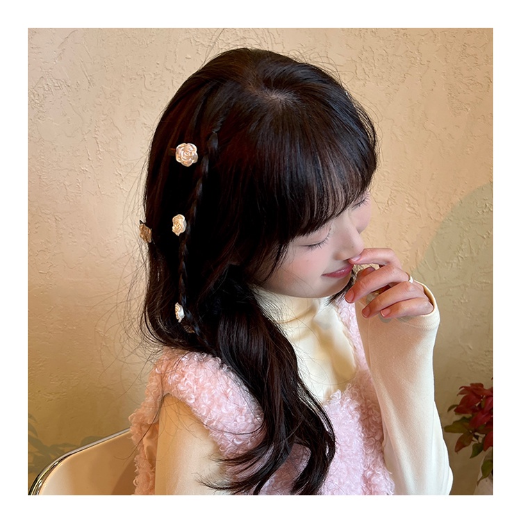 Jepit Rambut Duckbill Desain Bunga Camellia Warna Putih Untuk Wanita