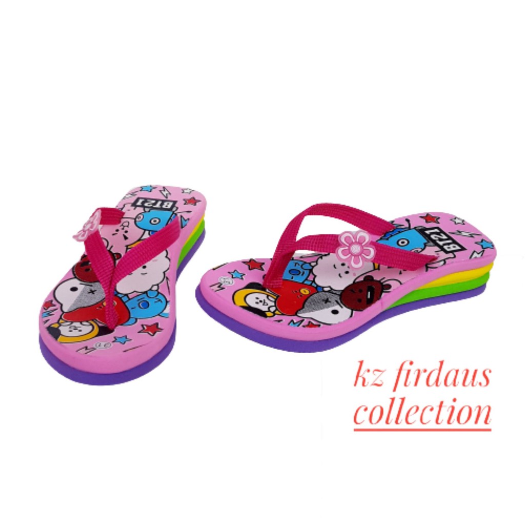 Sandal Anak Perempuan WEDGES BT21 KARAKTER