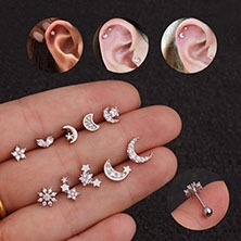 1 Pc Simple Style Metal Solid Color Round Shape Prevent Allergy Earring for Women Valentines Day Present