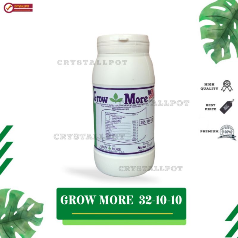 Pupuk nutrisi npk GROWMORE 32-10-10 untuk daun (454gr) - GROWMORE BOTOL 32-10-10 DAUN