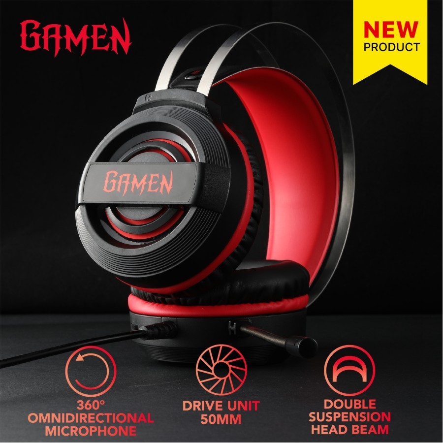 HEADPHONE GAMEN GH1000 ORIGINAL HEADSET CABLE AUDIO HEANSFREE GAMING