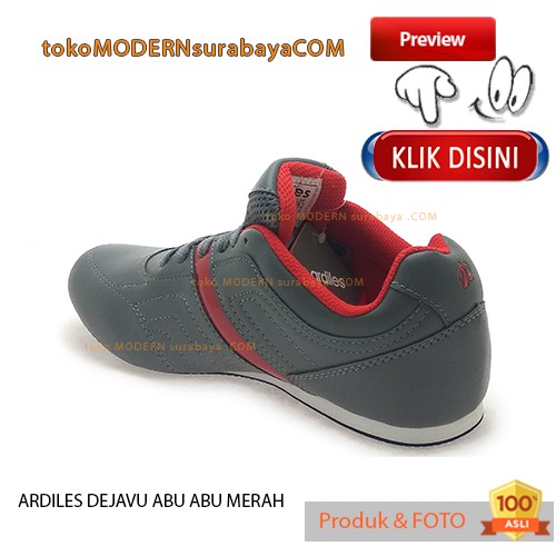 ARDILES DEJAVU ABU-ABU MERAH sepatu pria kets casual sneakers