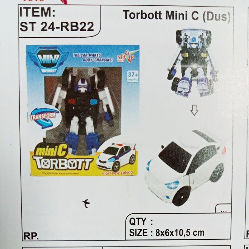 ST24-RB22 Mainan Robot Torbott Tobbot Sedan Police Mini C ST24 - RB22