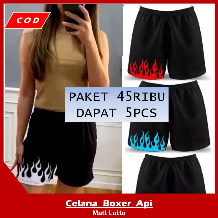 Paket 5Pcs Boxer Cowok Celana Pendek Pria Surfing Distro Premium Renang Pantai Santai Kolor Wanita Cewek