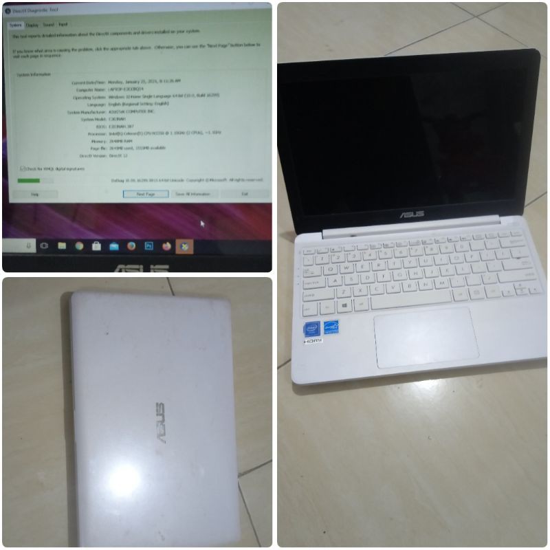 NOTEBOOK ASUS E203NAH SECOND / BEKAS, NOTEBOOK ASUS KONDISI BAGUS NORMAL