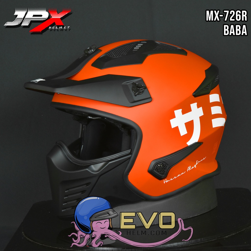 HELM JPX MX 726R BABA MX726R ORIGINAL JPX HELMET - JPX CAKIL MODULAR MX726 R MOTIF TERBARU