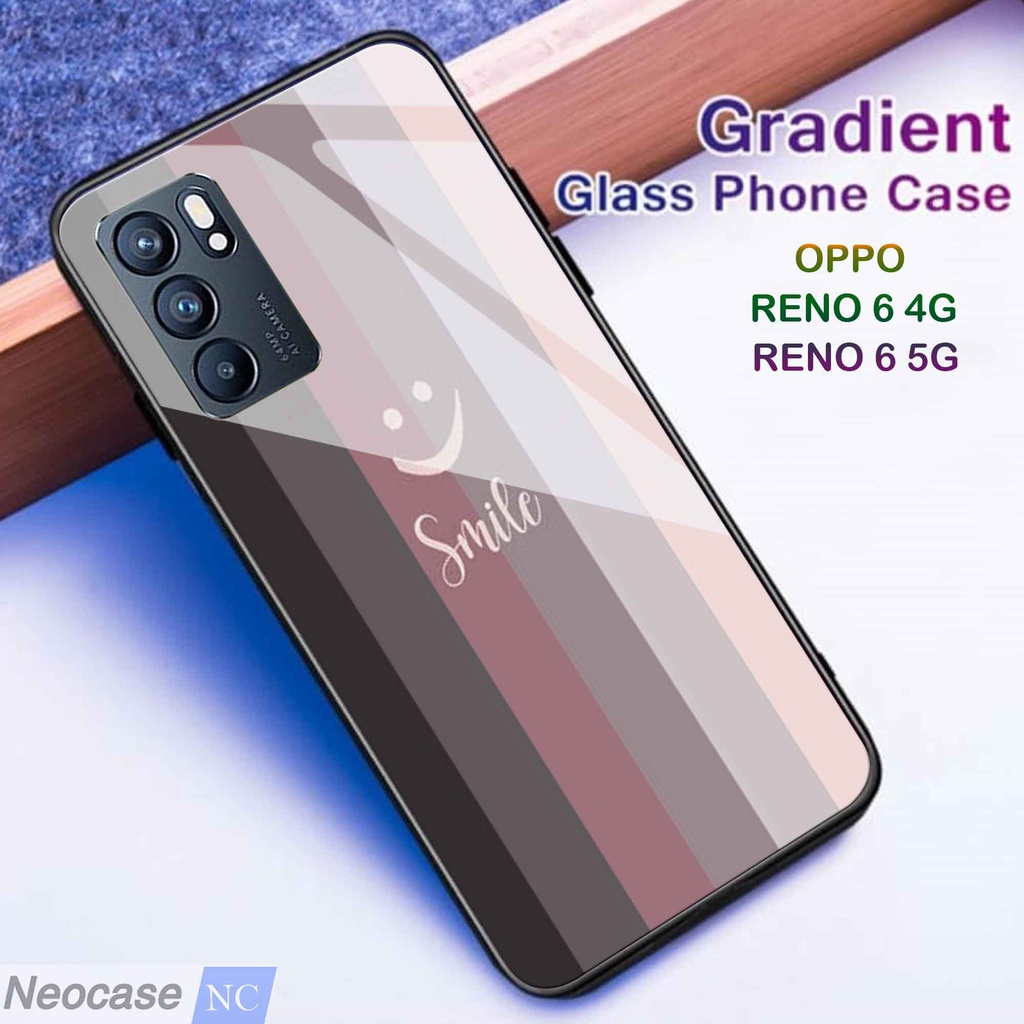 [N22] Softcase Glass Kaca Oppo Reno 6 4G 5G - Case Hp Oppo Reno 6 4G 5G - Casing Hp Oppo Reno 6 4G 5G