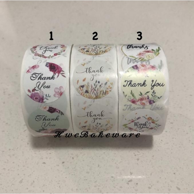 

Stiker label untuk segel / seal Thank You 4 motif per roll 500pc