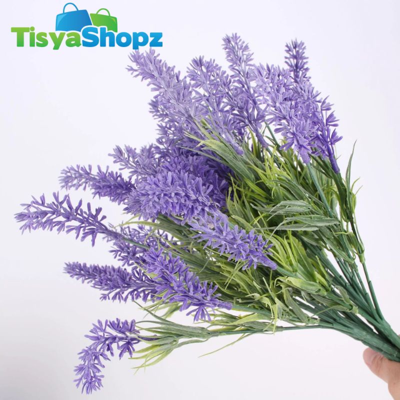 Bunga Lavender Salju Ungu 7 cabang / bunga gias lavender artificial