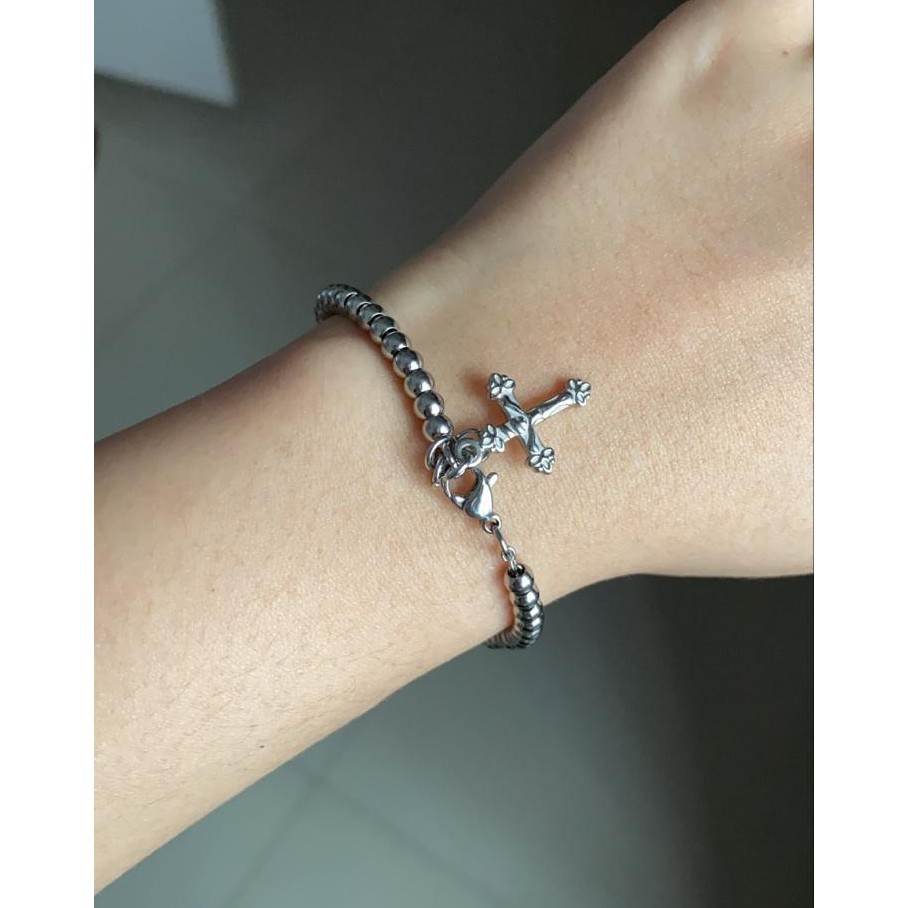 Gelang Salib Titanium Wanita Import Korea Anti Karat Cocok Hadiah GK021 anti karat