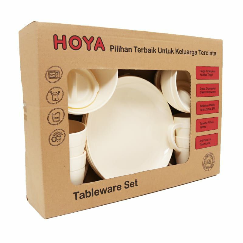 Berkualitas Hoya Tableware Bulat Set Dinner Set Bpa Free Hoyaplast