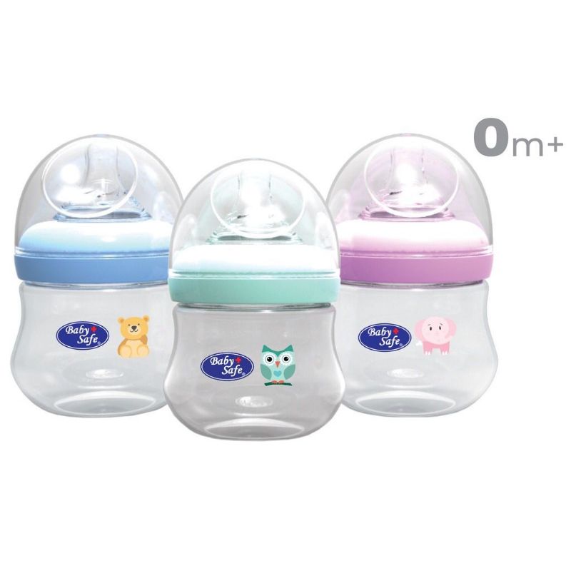 Baby Safe Wide Neck Bottle 0m+ 125ml Baby Safe Botol Susu Bayi WNS01 WN07 WN08