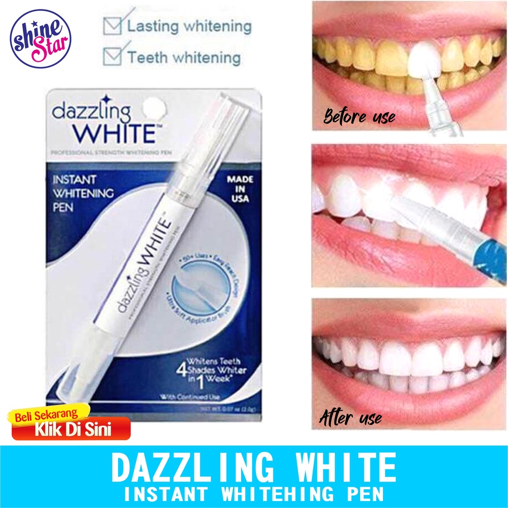 SHINE STAR - [BISA COD] Dazzling White Pen Original - Pemutih Gigi Kuning Permanen Dazzling White Gel Ampuh - Teeth Whitening Activated Charcoal Original Bukan Pemutih Gigi Led