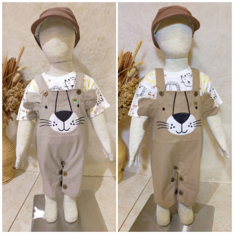 Overall Lion Baby Size 6-24 bulan Bahan Cotton Kodokan anak Baju anak Lebaran Lucu