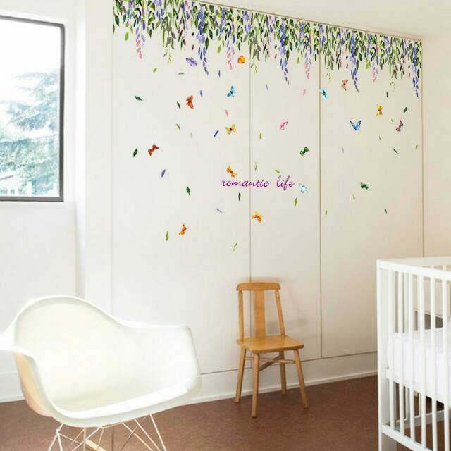 RELIZA WALL STICKER RENDA RUMBAI UNGU HIJAU STIKER DINDING SK9193