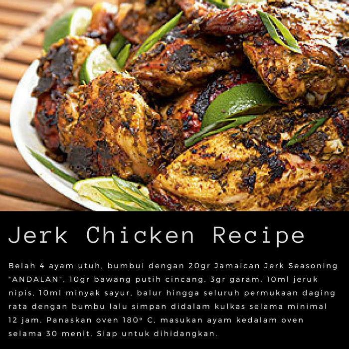 

Ready- Bumbu Marinasi. Jamaican Jerk Seasoning Andalan. 60Gr.