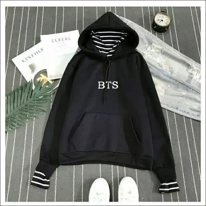 SWEATER BTS WANITA ANAK REMAJA BAJU HOODIE OUTER JAKET LUARAN HOODY