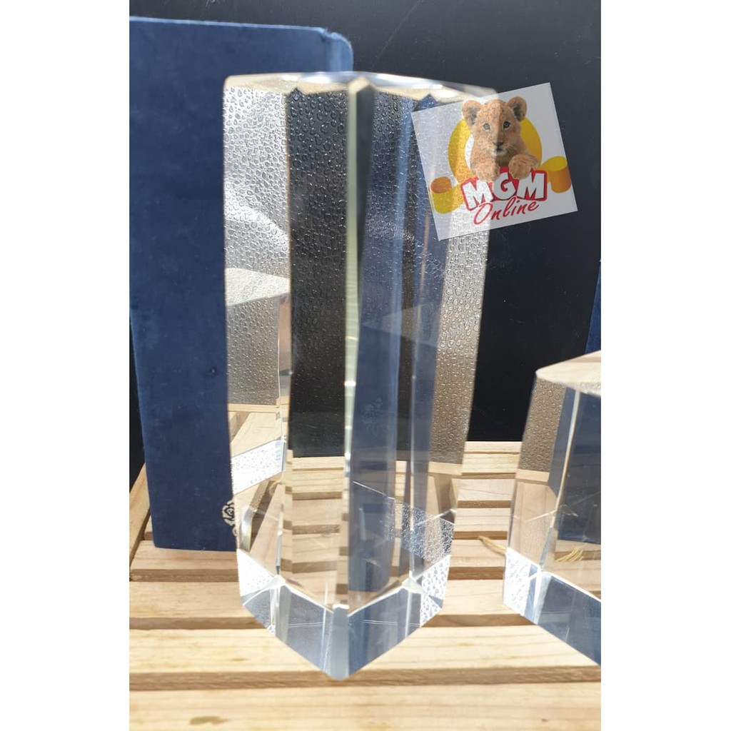 Balok kristal polos 15CM / Balok Crystal 3D Polos 15CM