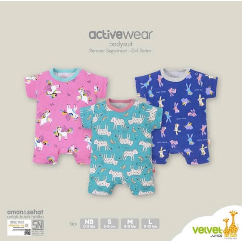 Velvet junior active wear romper isi 3