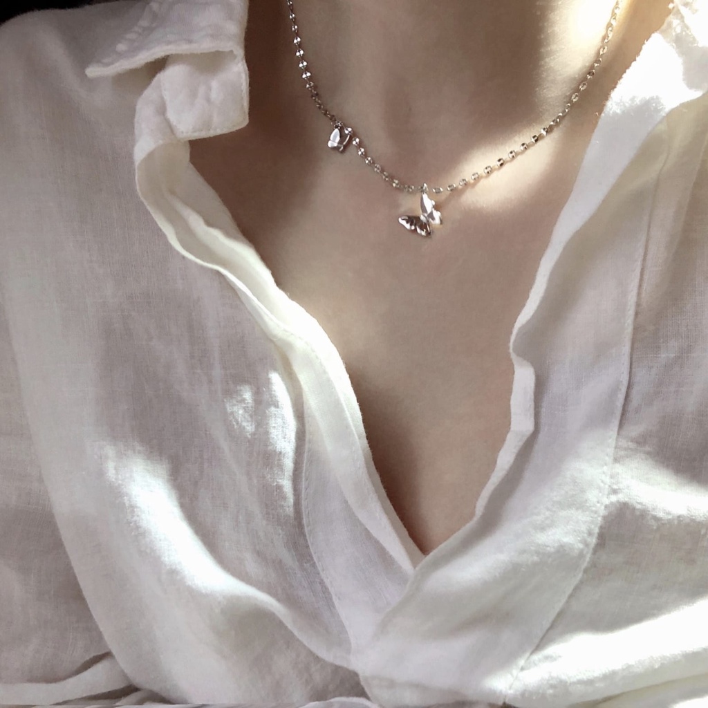 Kalung KL119 Perak / Silver S925 Premium Fashion Wanita Kalung unik Lucu Keren / Deluna/BB