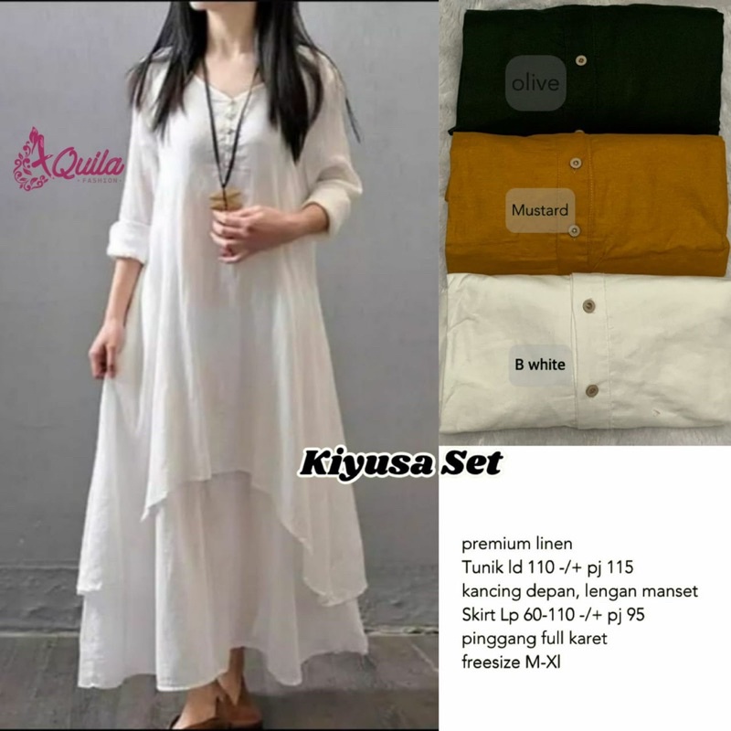 Kiyusa set ( long tunik + rok )