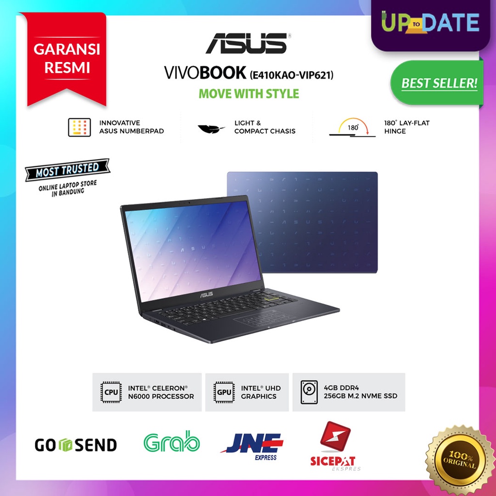 Jual Asus VivoBook E410KAO-VIPS621 Pentium Silver N6000 4GB 256GB W11