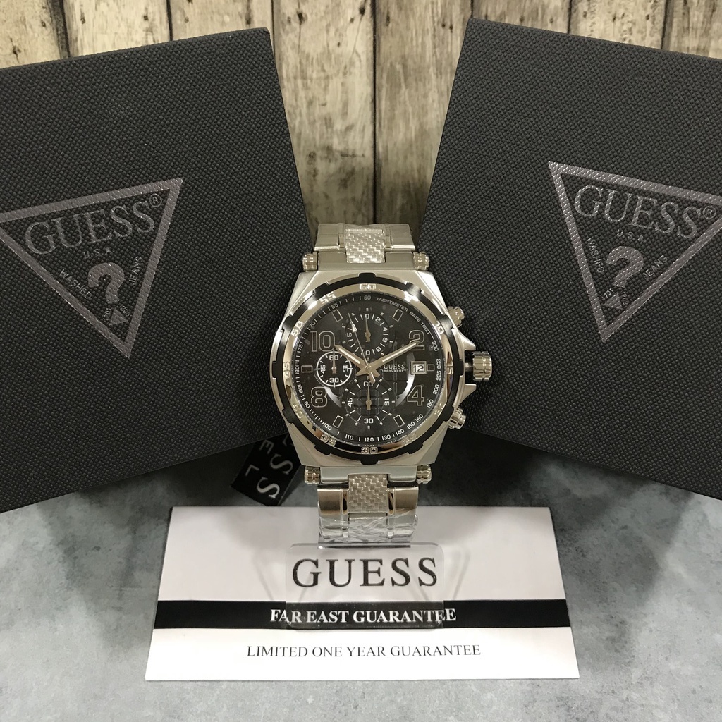 Jam Tangan Guess Pria Original Silver - W0243G1 GW 0243 G1