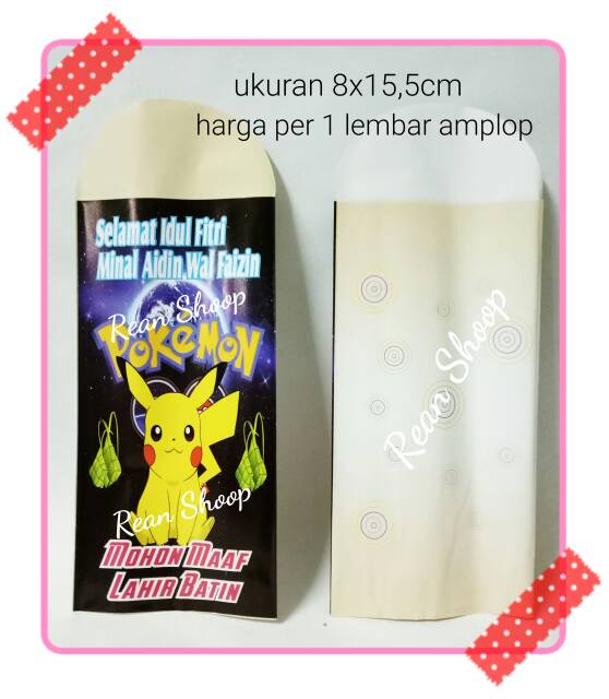 

Amplop angpao lebaran selamat hari raya idul fitri ramadhan anak lucu besar karakter pokemon