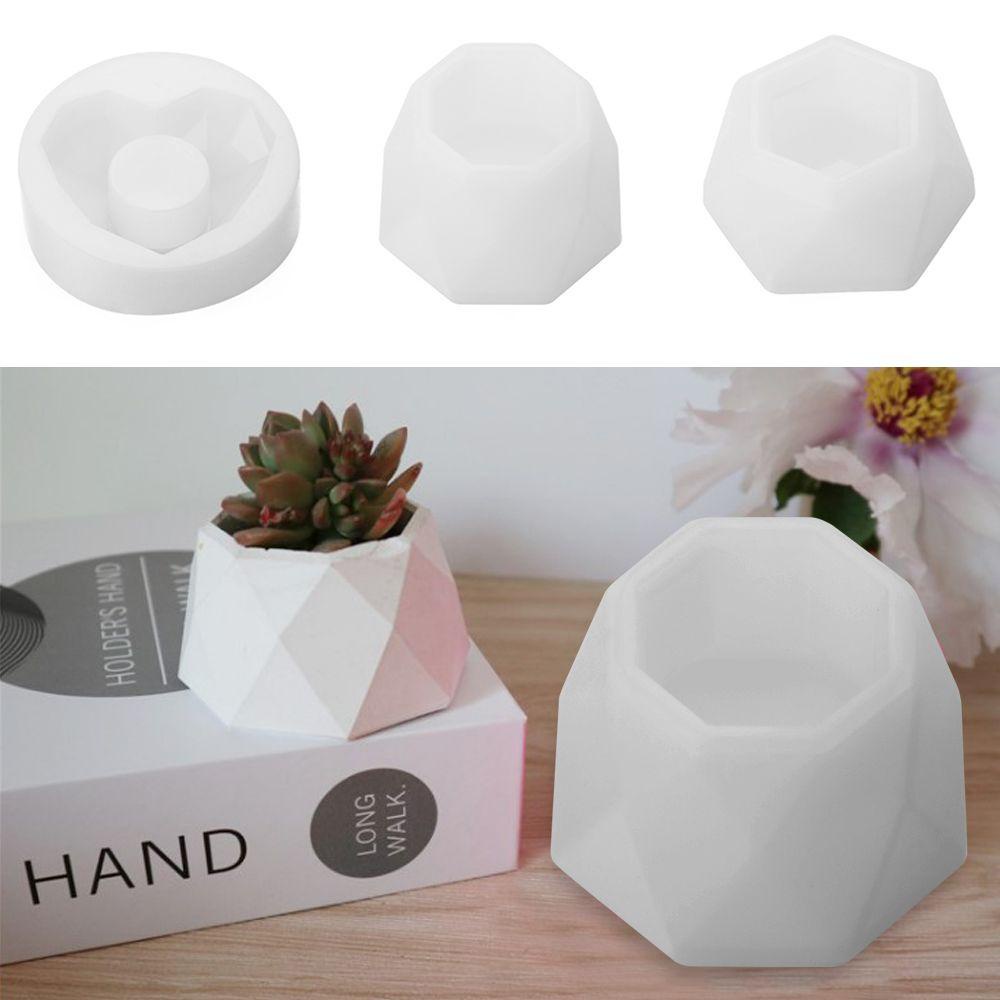 Cetakan Nampan Resin Kristal Nanas DIY Membuat Perhiasan Alat Casting Hexagon Cup Succulent Pot Bunga