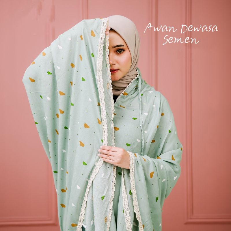 Mukena Rayon 2 In 1 Dewasa Motif Awan Termurah