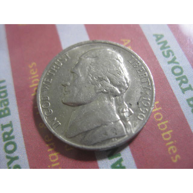 koin amerika 5 cent 1990 iklan h679