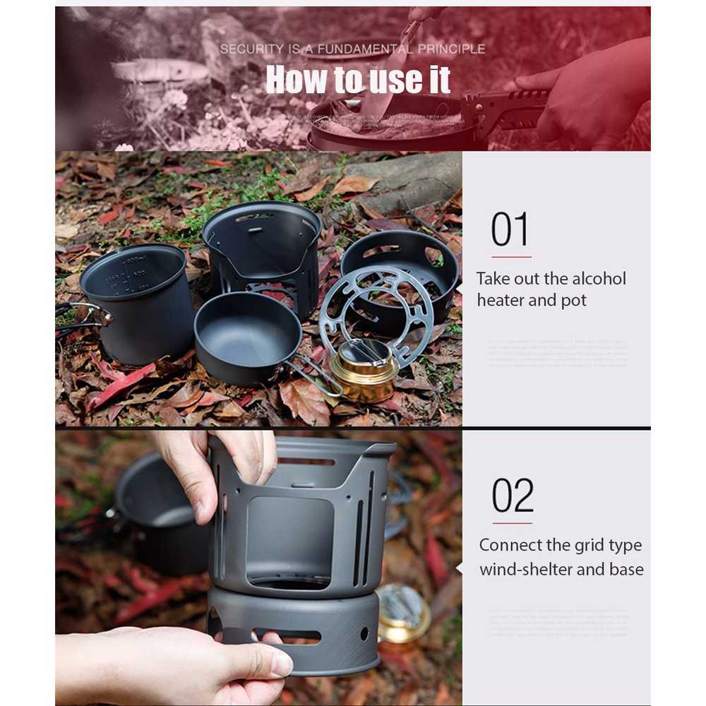 (BISA COD) RVOSTR Alocs 7 in 1 Kompor Gas Alcohol Stove Portable untuk Camping - CW-C01