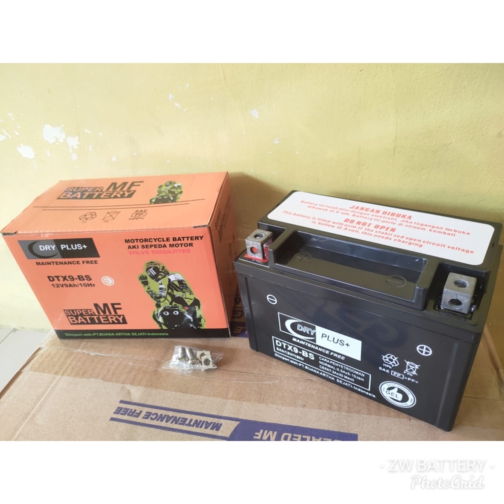 Aki Motor Kawasaki Ninja 250 FI, Ninja 250 Karbu YTX9-BS / DTX9-BS DRYPLUS MF