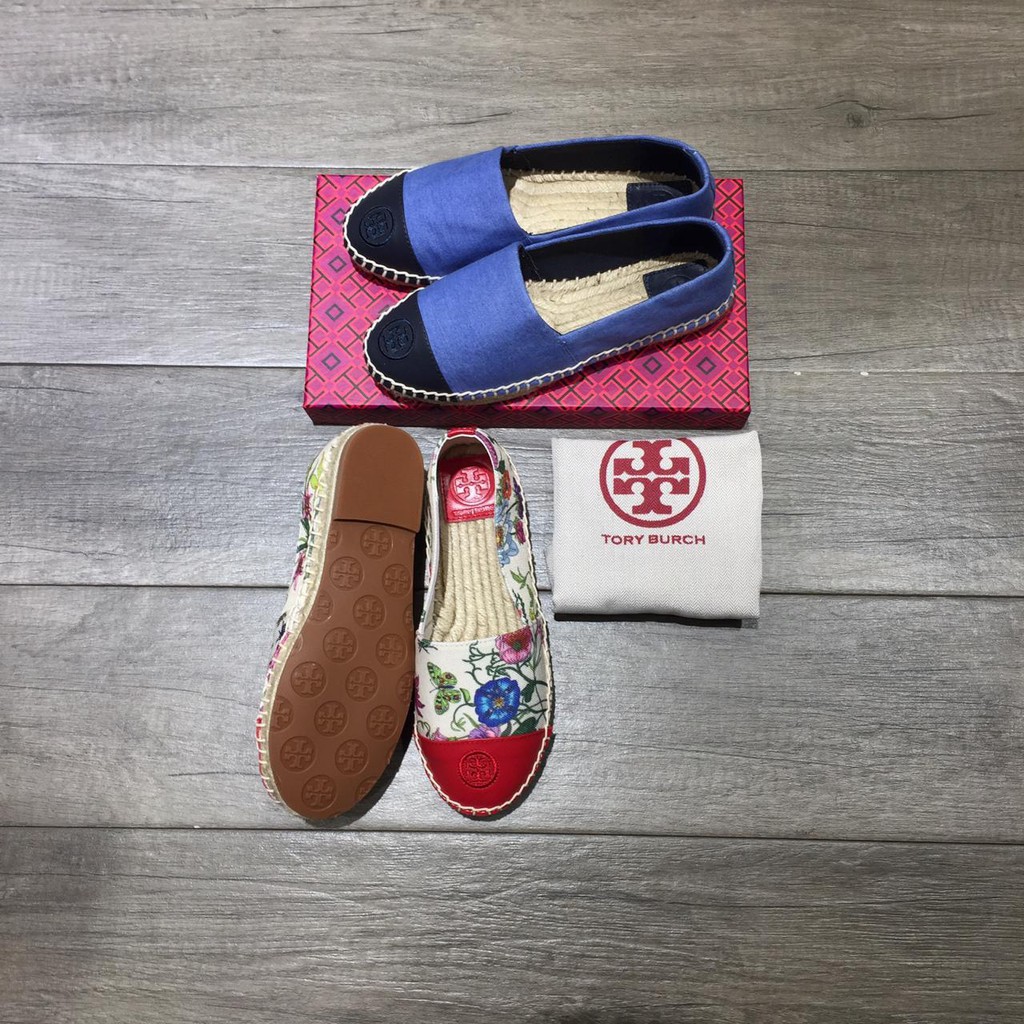 SALE Sepatu Wanita Mirror Tory Burch Color Block Canvas Espadrilles 1668 / 101