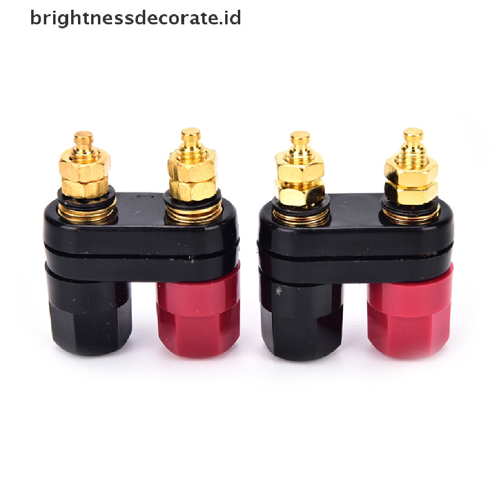 2 Pcs Konektor Terminal Banana Plugs Warna Merah Hitam Untuk Amplifier Binding Post