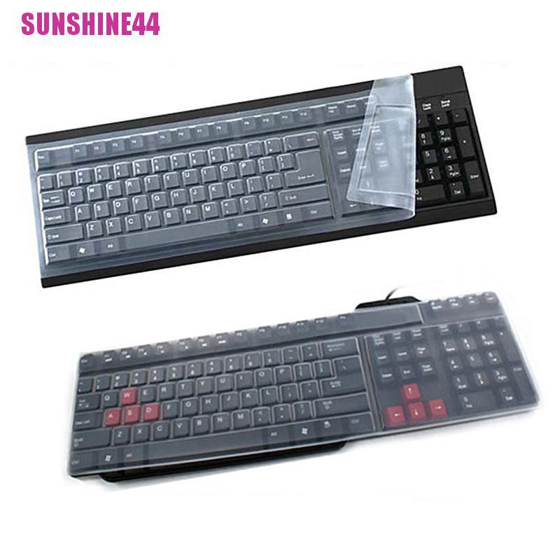 (SUN44) 1pc Skin Silikon Pelindung Keyboard Komputer Desktop Universal