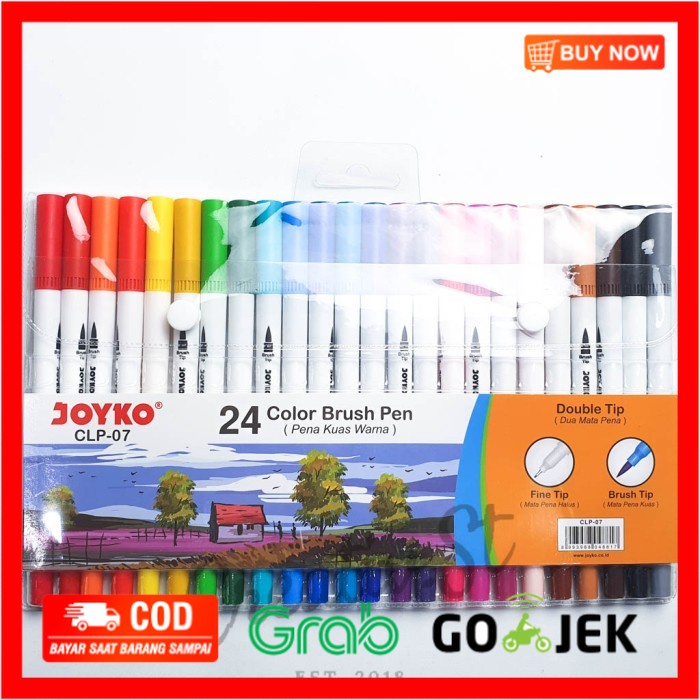 

(BISA COD) Joyko Brush Pen 24 Warna Brush + Pen CLP-07 SET