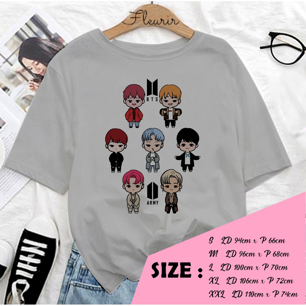 FLEURIR - KAOS  CHIBI WANITA DEWASA LENGAN PENDEK TEE UNISEX PRIA