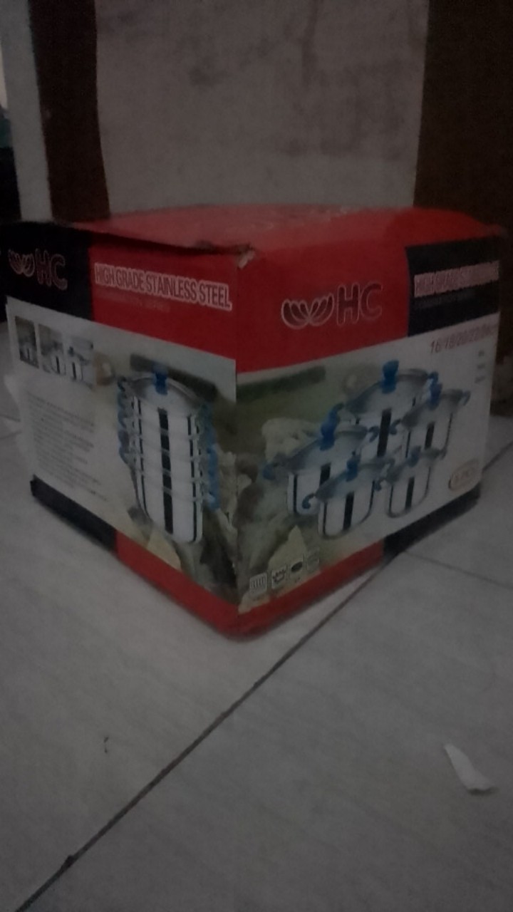 Panci Set Happy Call Stainless 10 Pcs + Tutup Kaca Panci Beranak Tutup Kaca