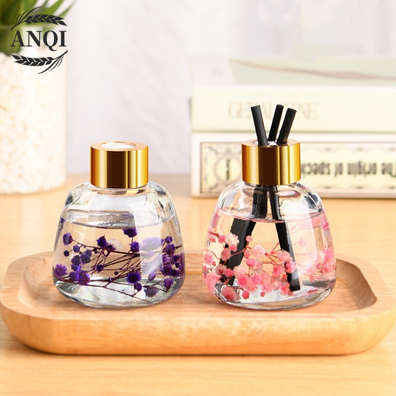 ANQI 1888 Reed Diffuser Alat Pengharum Ruangan Parfum Essensial Oil Hiasan Stik Kayu + Bunga/Bunga Pengharum Ruangan