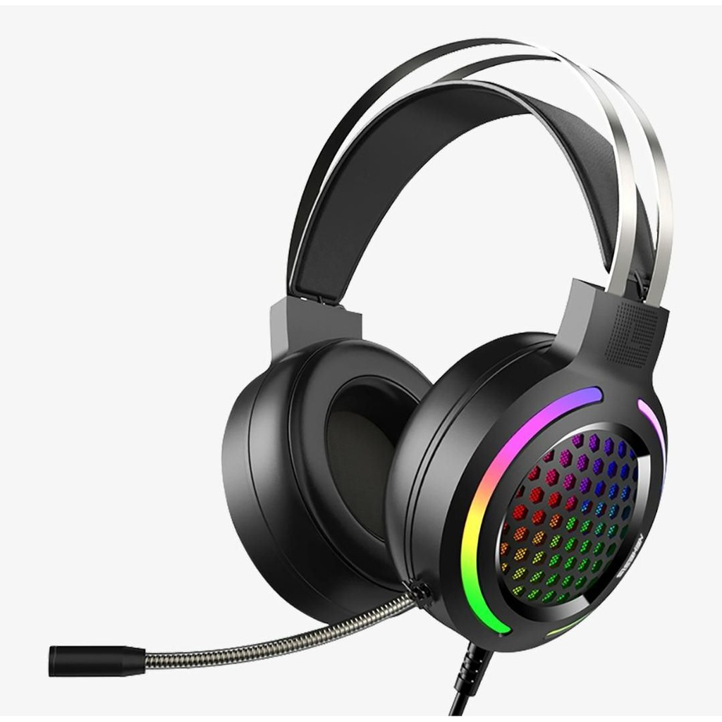 Headset gaming nyk nemesis wired audio 3.5mm Usb rgb with mic knight Hsn-10 Hs-n10 - Headphone