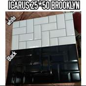 Icarus Keramik Dinding Brooklyn White Brooklyn Black 25x50