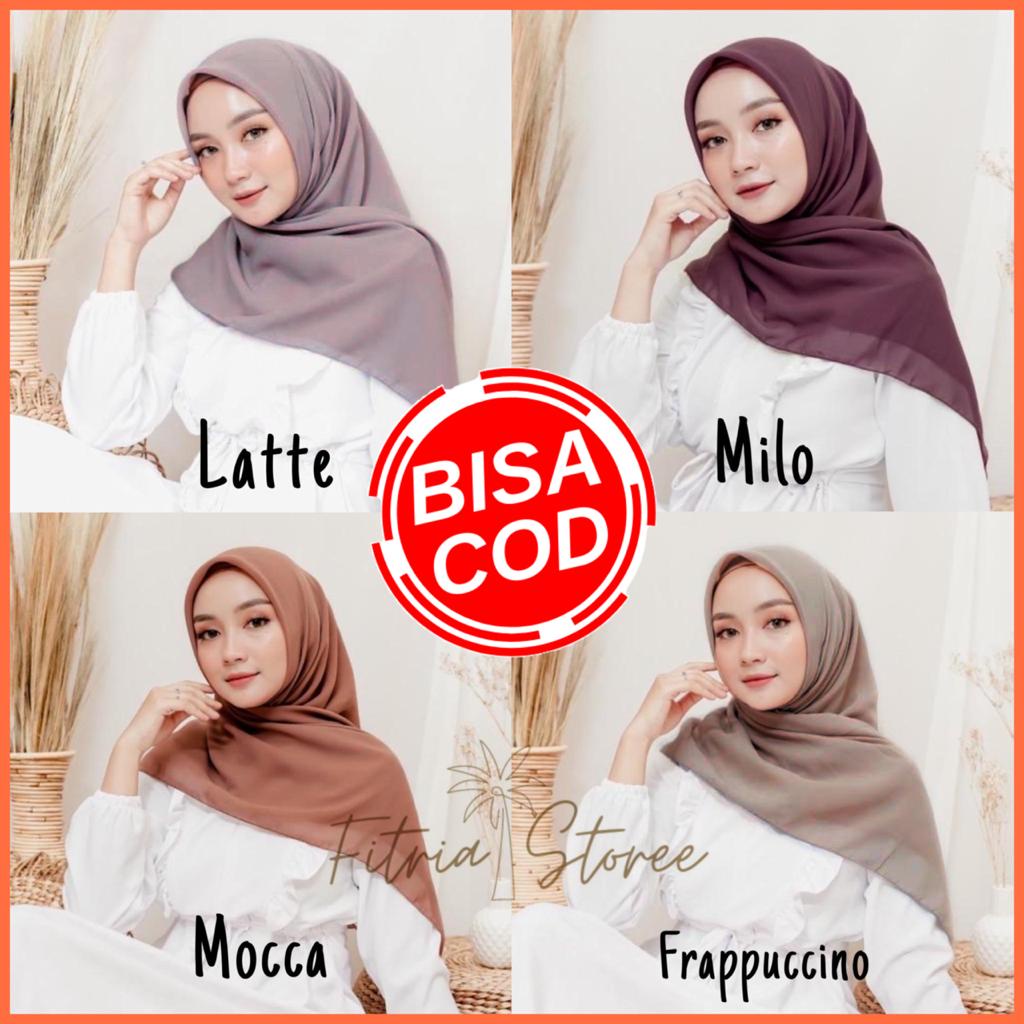 BELLA SQUARE HIJAB SEGIEMPAT &quot;WARNA PART 1&quot; POLYCOTTON KERUDUNG