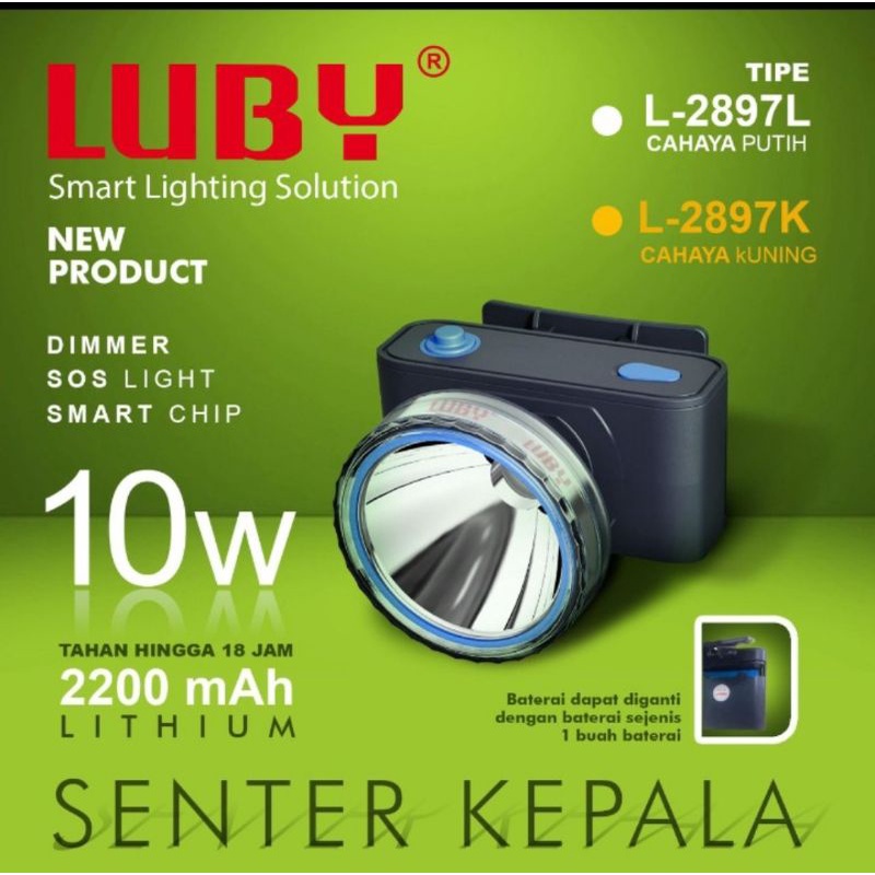 Luby L-2897L  Senter Kepala 10 Watt