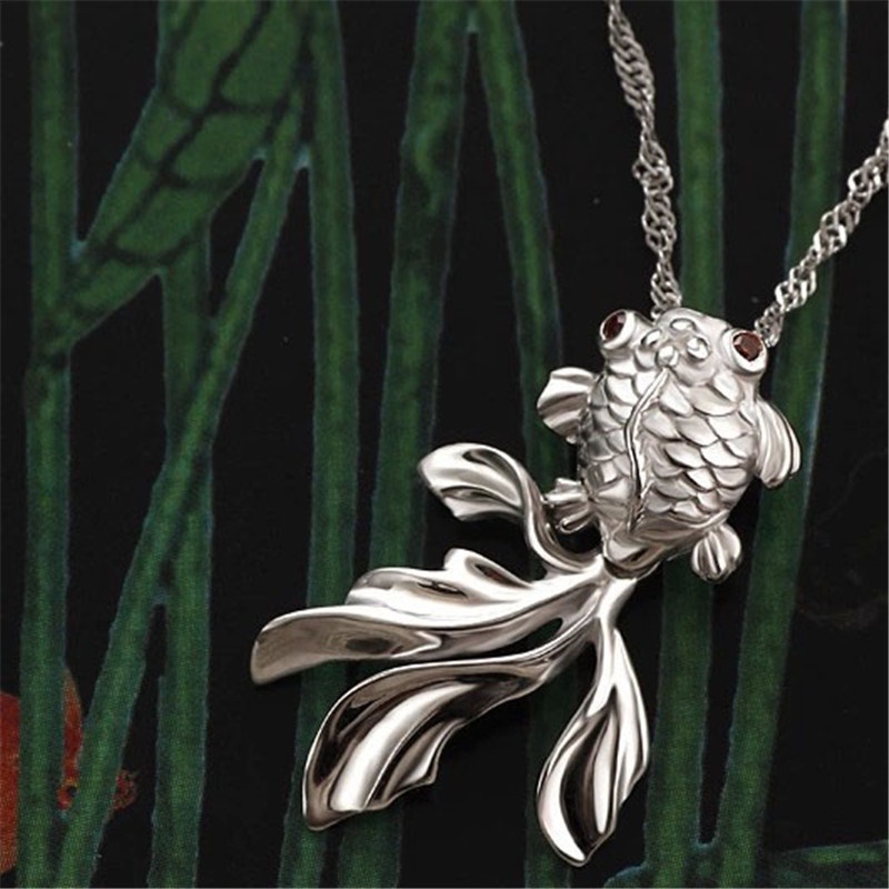 [Ready Stock]Fashion Silver Plated Fish Cute Pendant Necklace